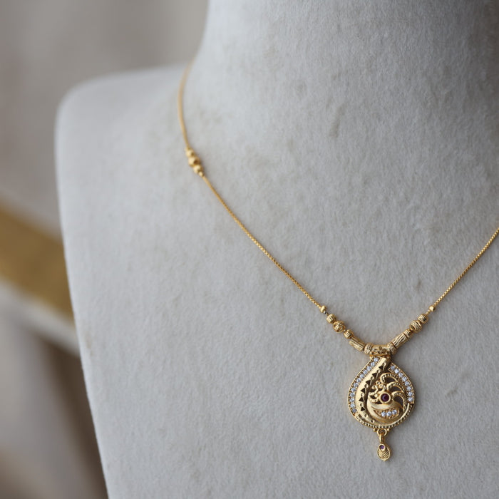 Heritage gold plated simple short necklace HS2113