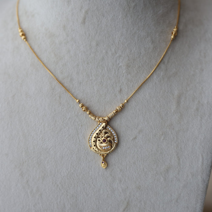 Heritage gold plated simple short necklace HS2113