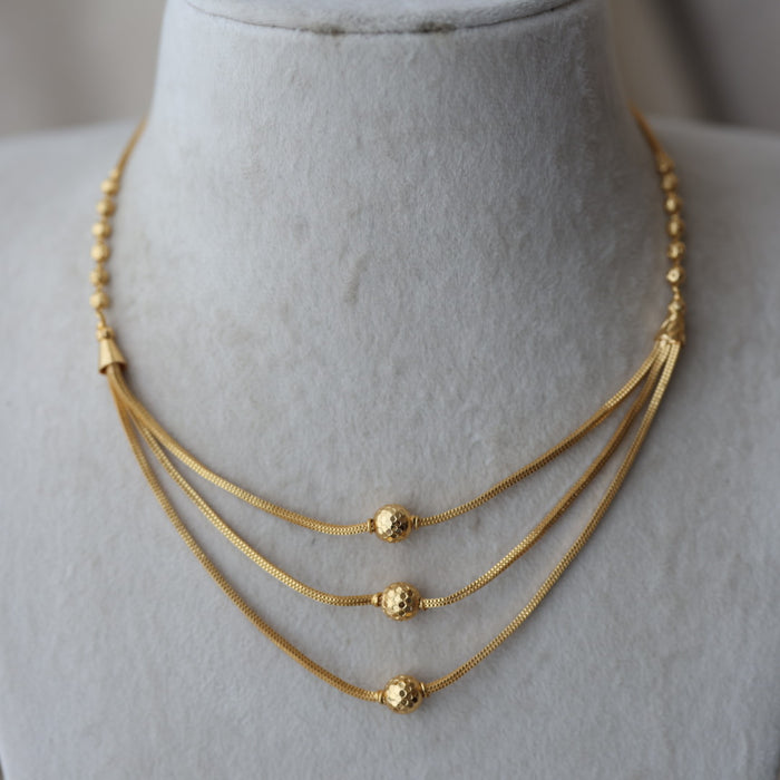 Heritage gold plated simple short necklace HS1023