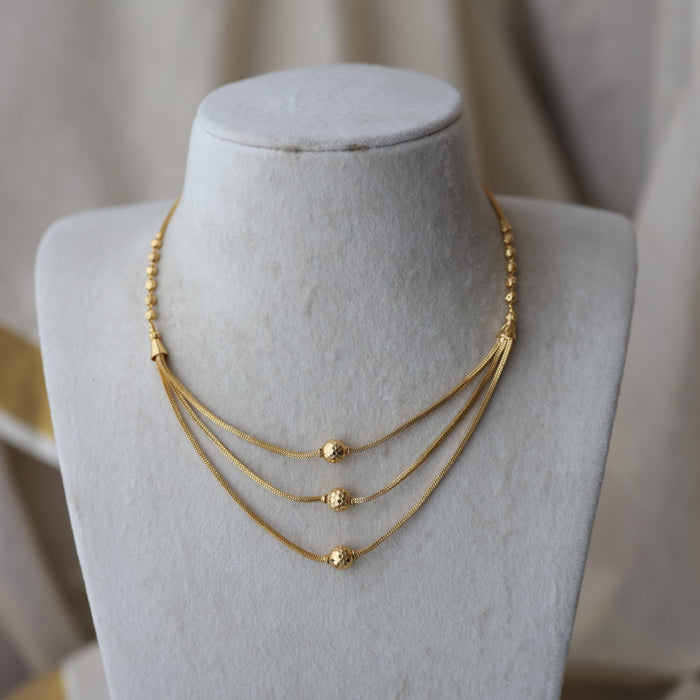 Heritage gold plated simple short necklace HS1023