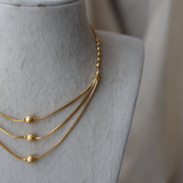 Heritage gold plated simple short necklace HS1023