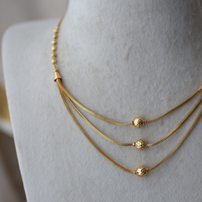 Heritage gold plated simple short necklace HS1023