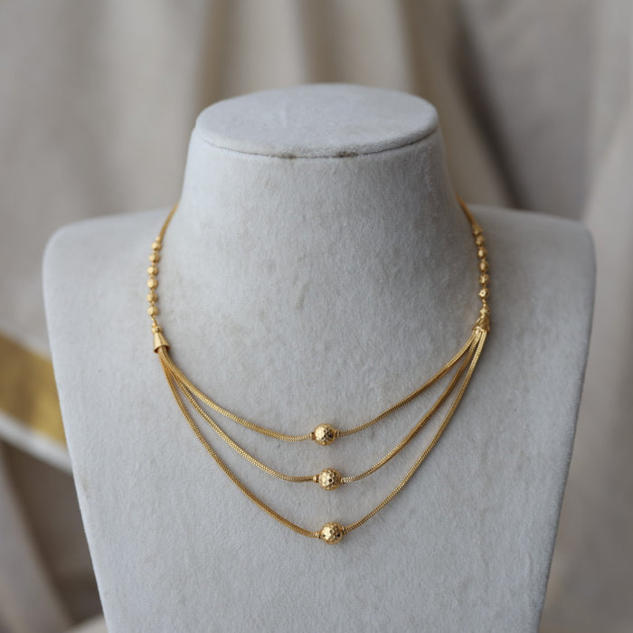 Heritage gold plated simple short necklace HS1023