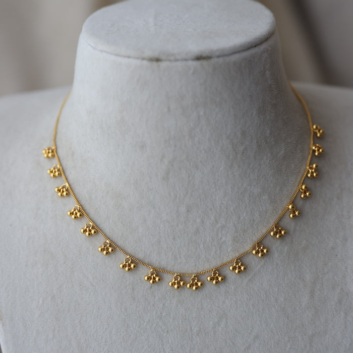 Heritage gold plated simple short necklace HS9156