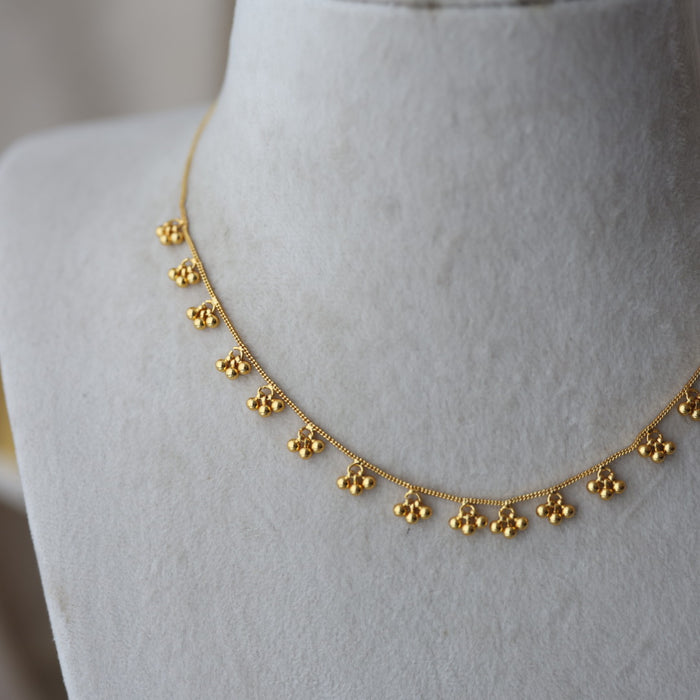 Heritage gold plated simple short necklace HS9156