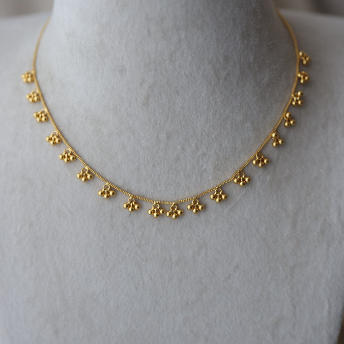 Heritage gold plated simple short necklace HS9156