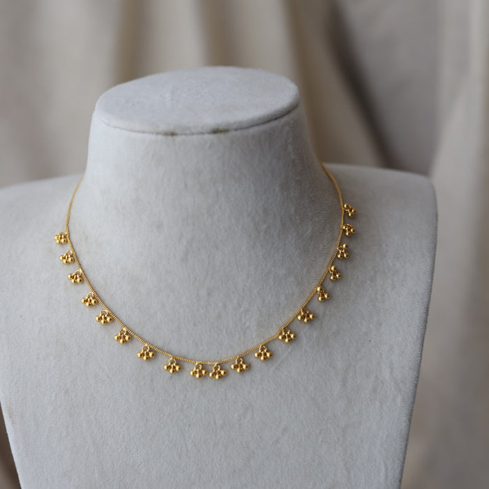 Heritage gold plated simple short necklace HS9156