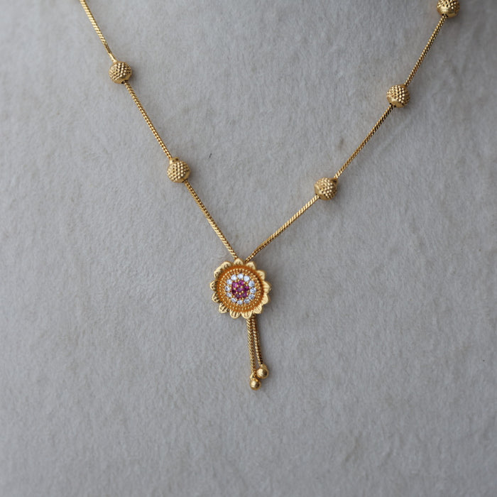 Heritage gold plated simple short necklace HS8234