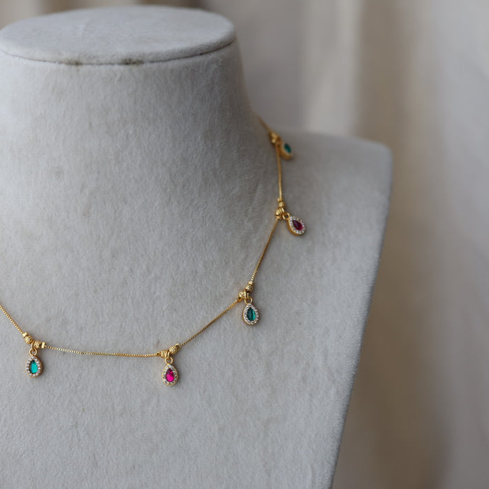 Heritage gold plated simple short necklace with earrings HS983