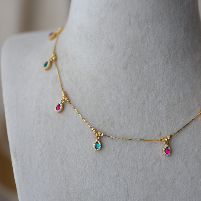 Heritage gold plated simple short necklace with earrings HS983