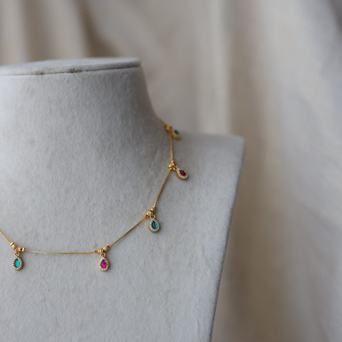 Heritage gold plated simple short necklace with earrings HS983