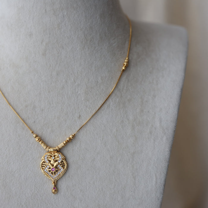 Heritage gold plated simple short necklace HS991