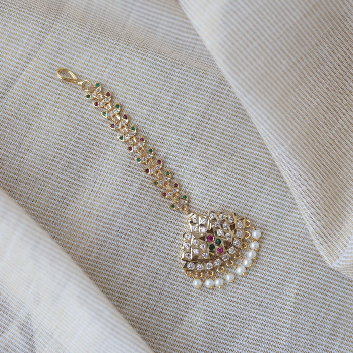Heritage gold plated multi stone maang TH293