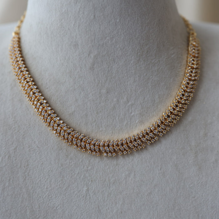 Heritage gold plated simple pearl choker short necklace H456