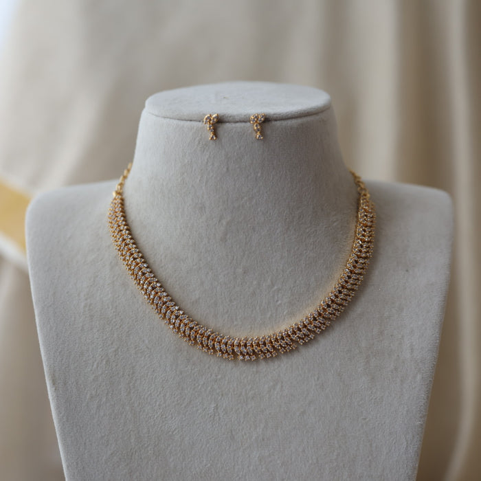 Heritage gold plated simple pearl choker short necklace H456