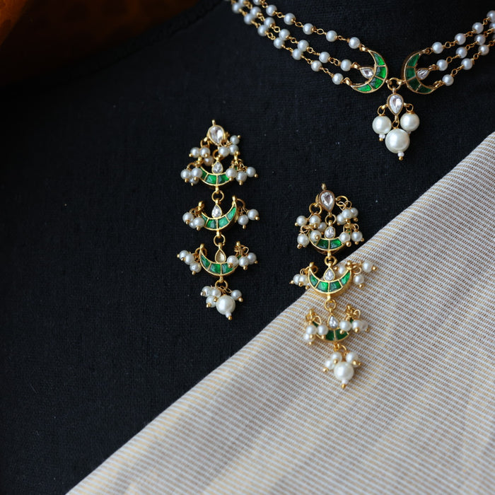 Padmini pearl choker necklace with earrings PAD00111