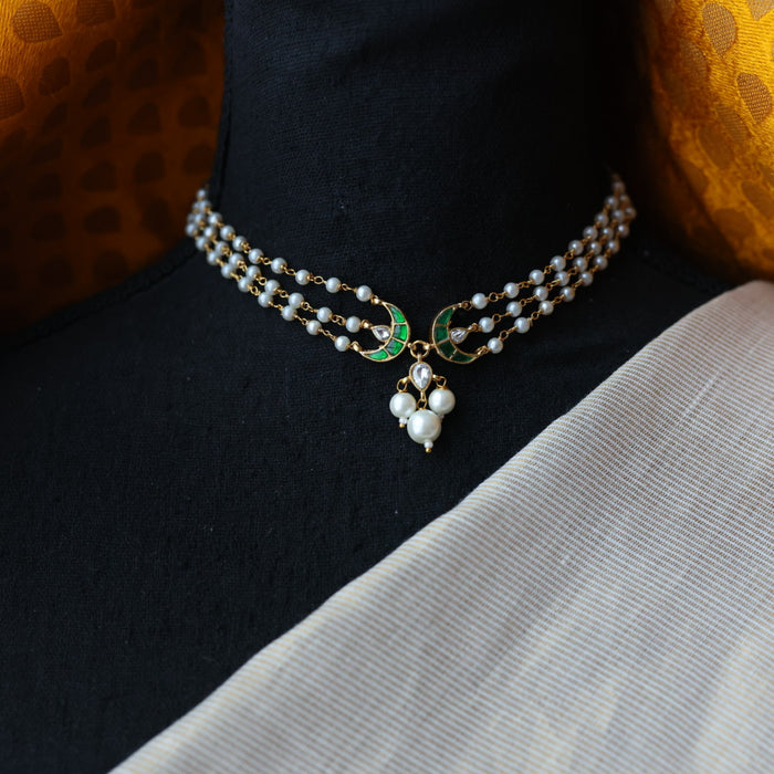 Padmini pearl choker necklace with earrings PAD00111