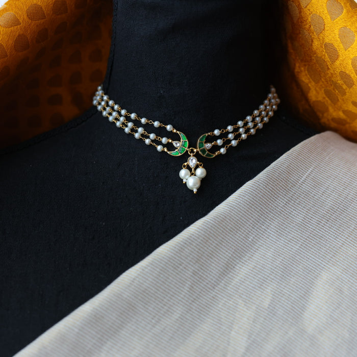Padmini pearl choker necklace with earrings PAD00111