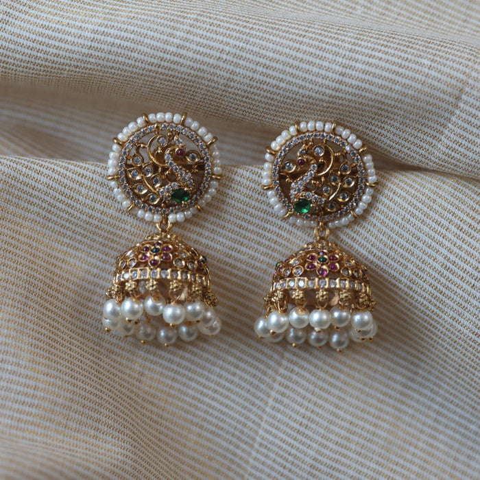 Antique multi stone  jumka earring AJ144