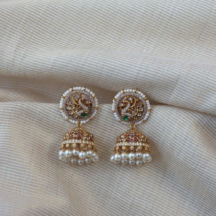 Antique multi stone  jumka earring AJ144