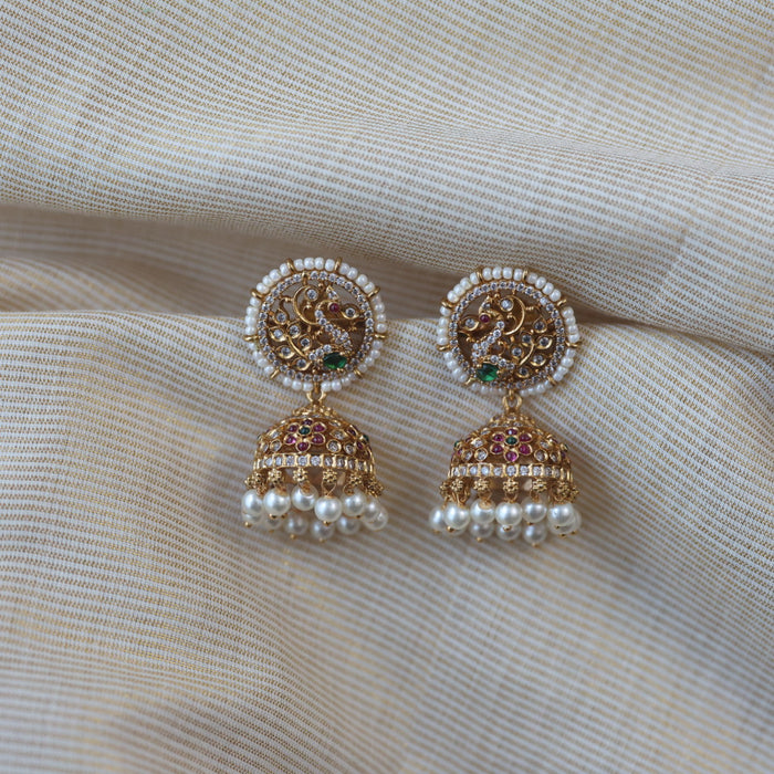 Antique multi stone  jumka earring AJ144