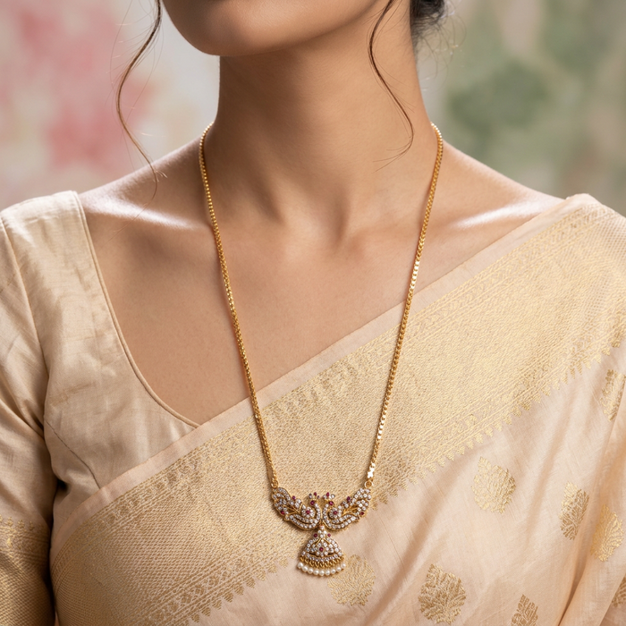 Heritage gold plated padakam long necklace HP2001