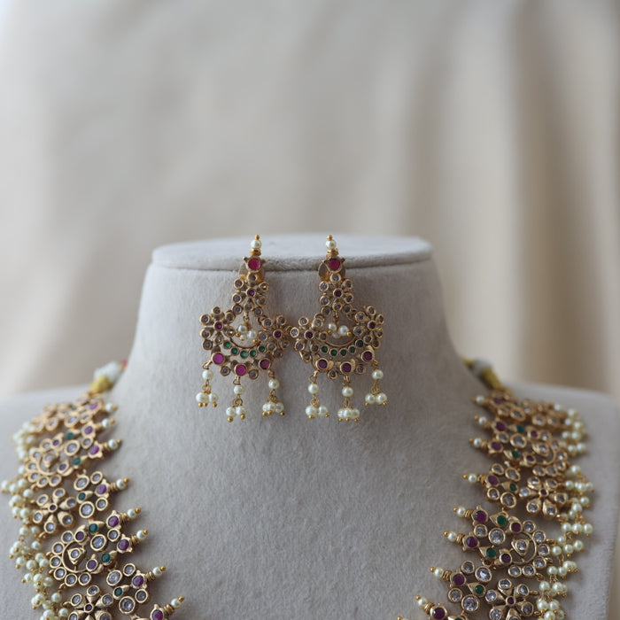 Antique pearl short necklace and earring SS12053