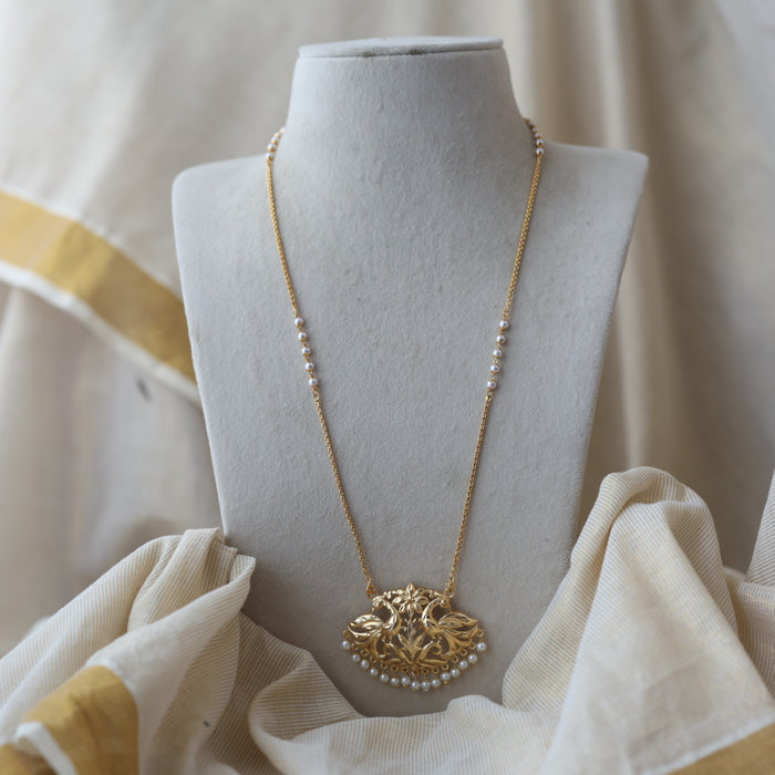 Heritage gold plated padakam long necklace HP7344
