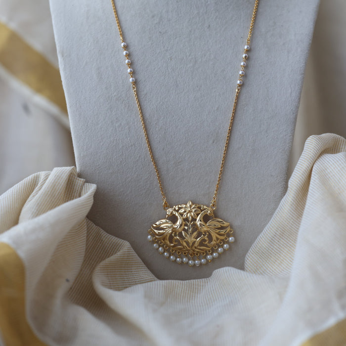 Heritage gold plated padakam long necklace HP7344