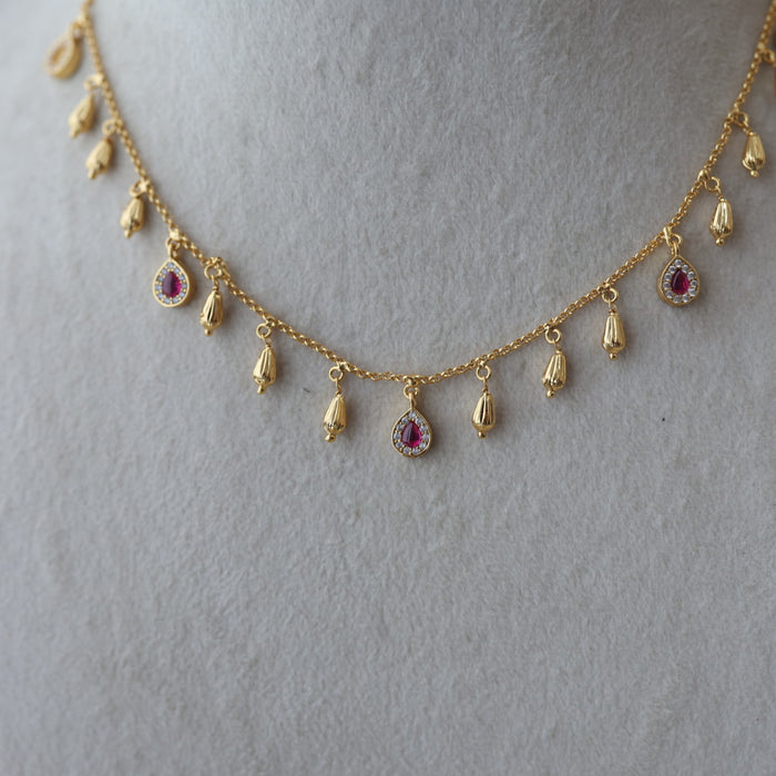 Heritage gold plated simple short necklace HS032