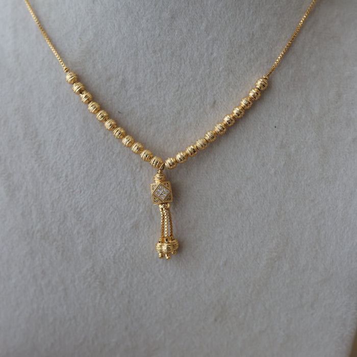 Heritage gold plated simple short necklace HS0045