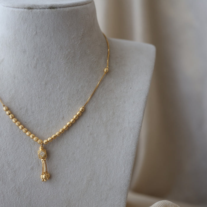 Heritage gold plated simple short necklace HS0045