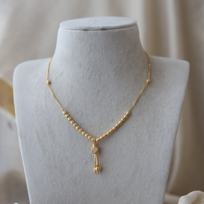 Heritage gold plated simple short necklace HS0045