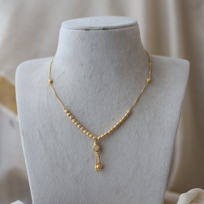 Heritage gold plated simple short necklace HS0045
