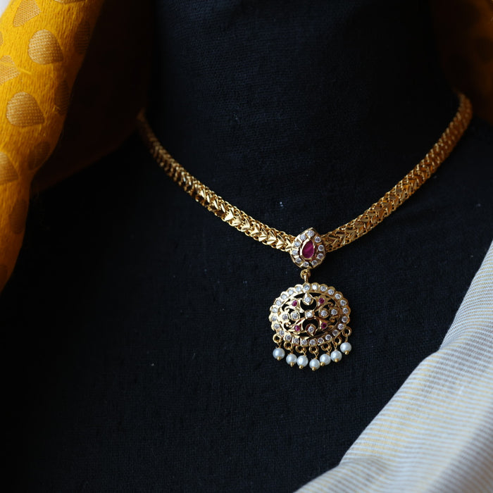 Heritage gold plated short necklace H33