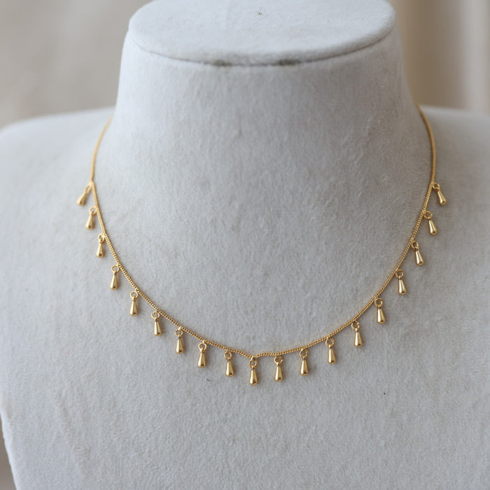 Heritage gold plated simple short necklace HS003