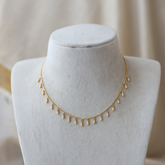 Heritage gold plated simple short necklace HS003