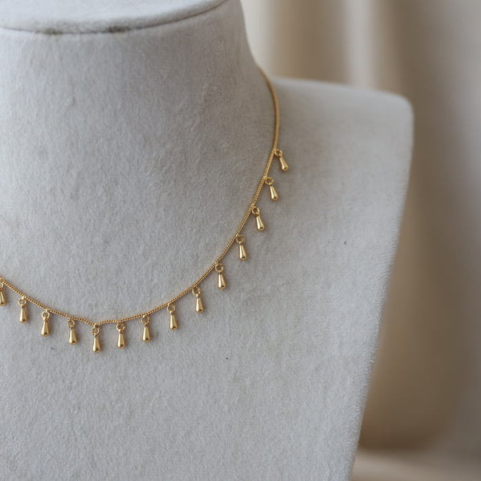 Heritage gold plated simple short necklace HS003