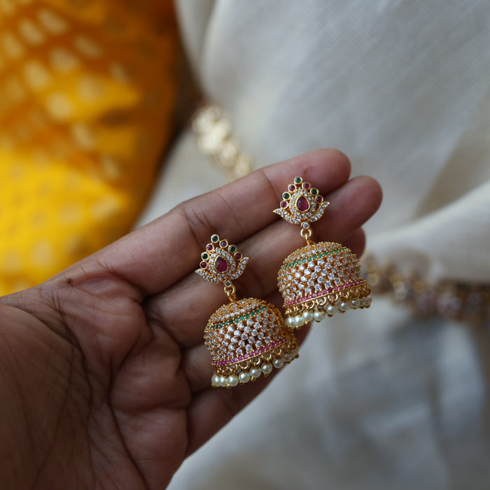 Heritage gold plated short and long padakam set necklace HPS2053