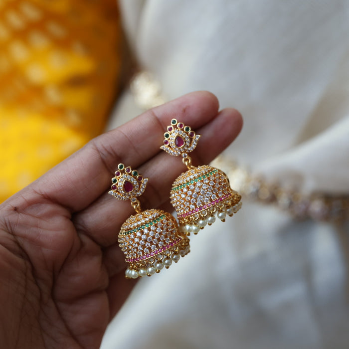 Heritage gold plated short and long padakam set necklace HPS2053