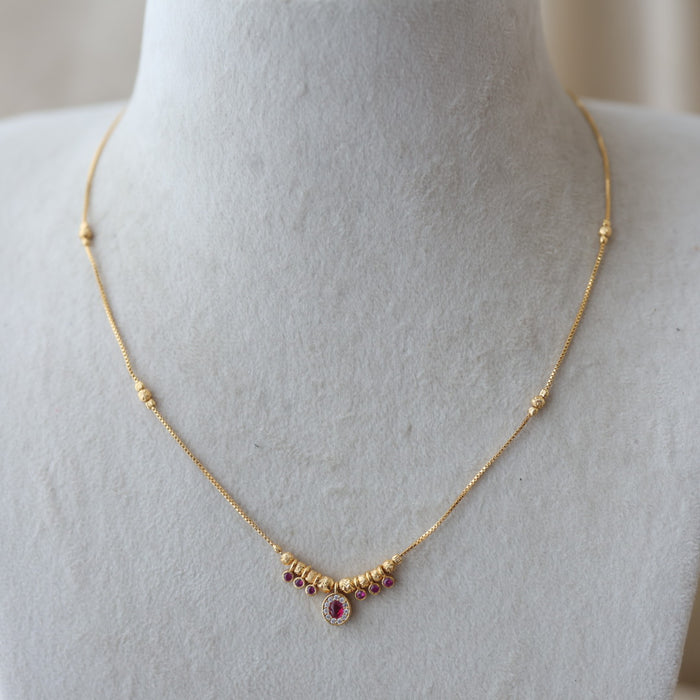 Heritage gold plated simple short necklace HS002