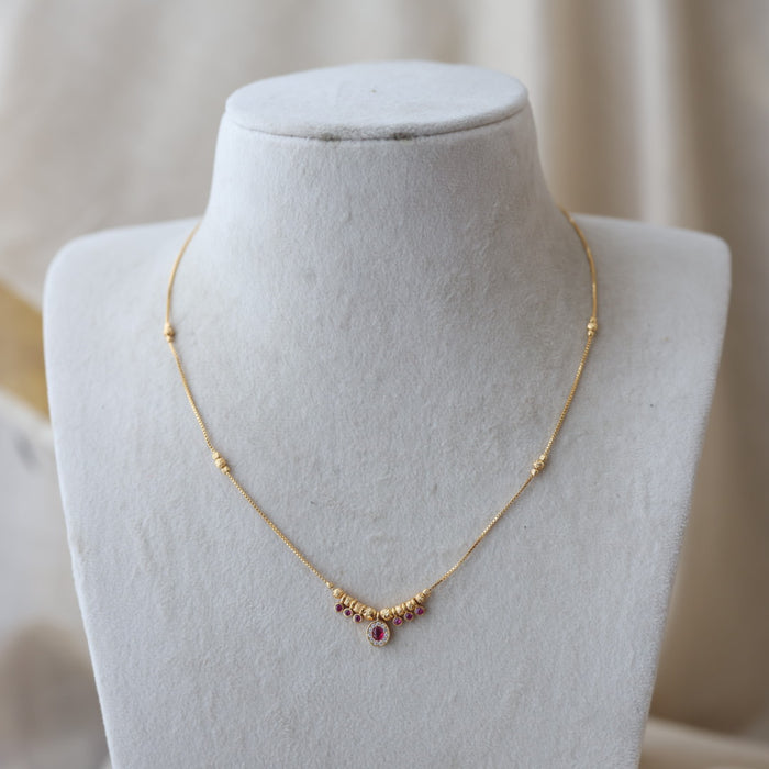 Heritage gold plated simple short necklace HS002