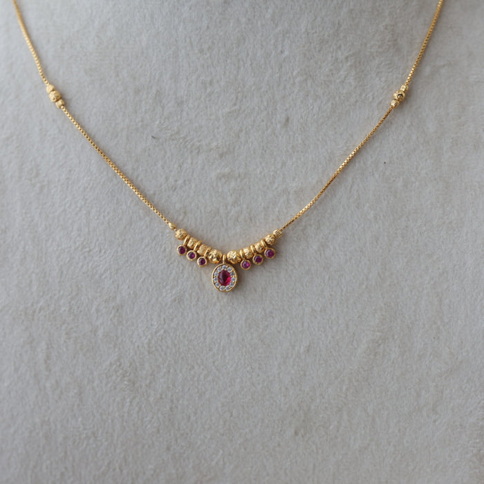 Heritage gold plated simple short necklace HS002