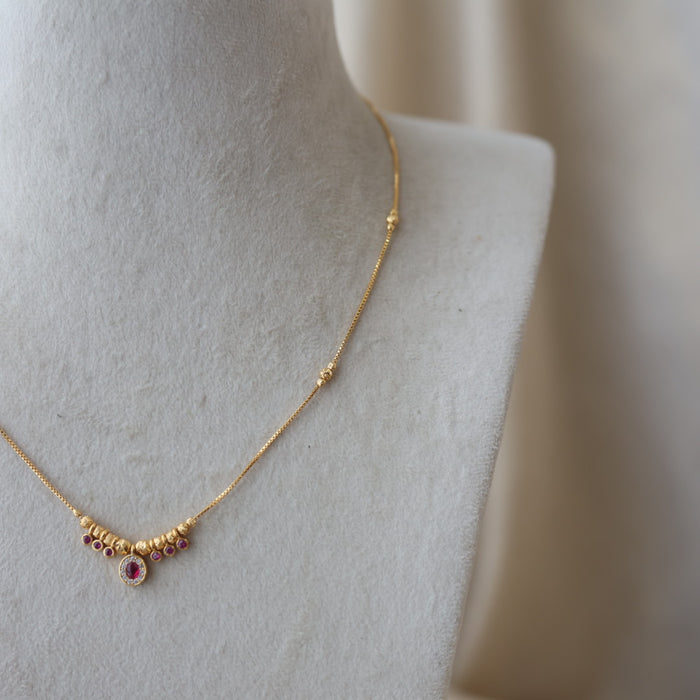 Heritage gold plated simple short necklace HS002