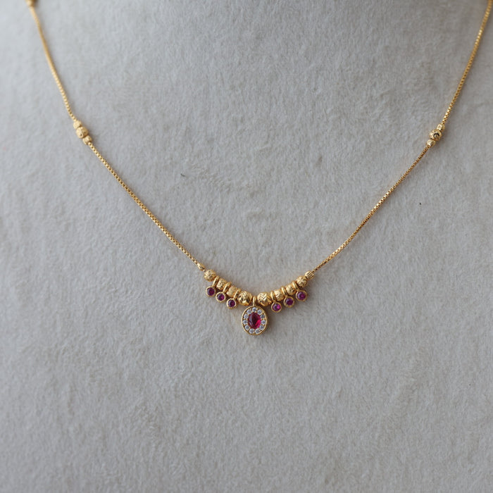 Heritage gold plated simple short necklace HS002