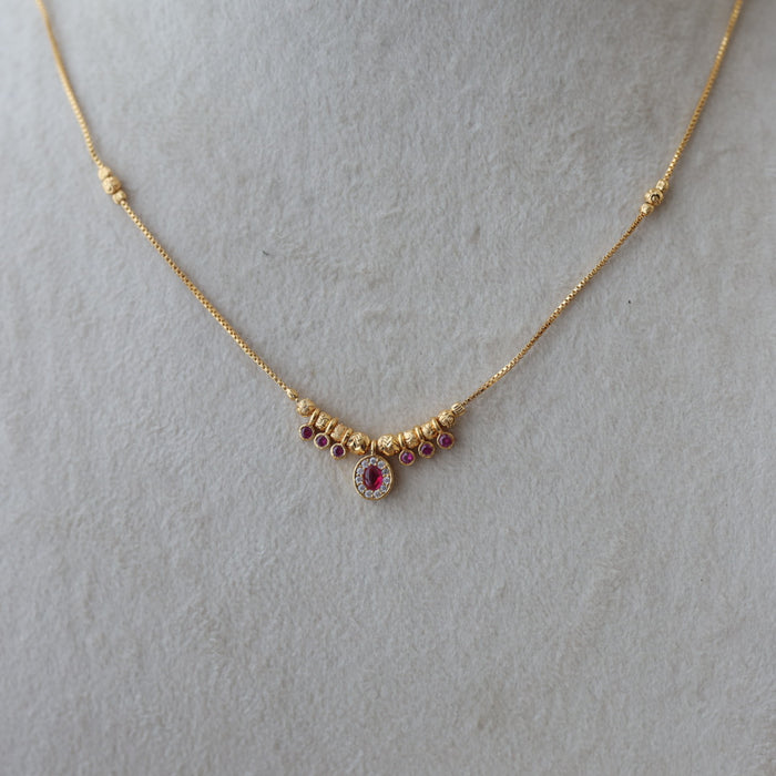 Heritage gold plated simple short necklace HS002