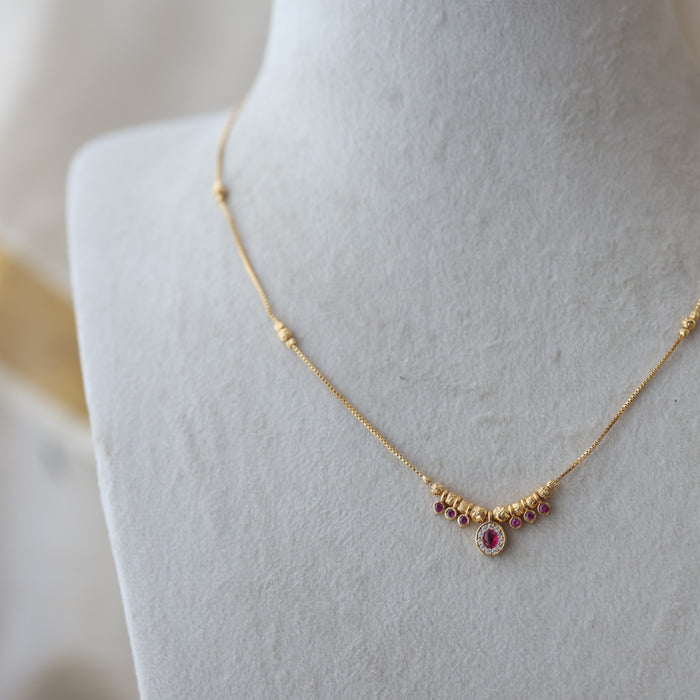 Heritage gold plated simple short necklace HS002