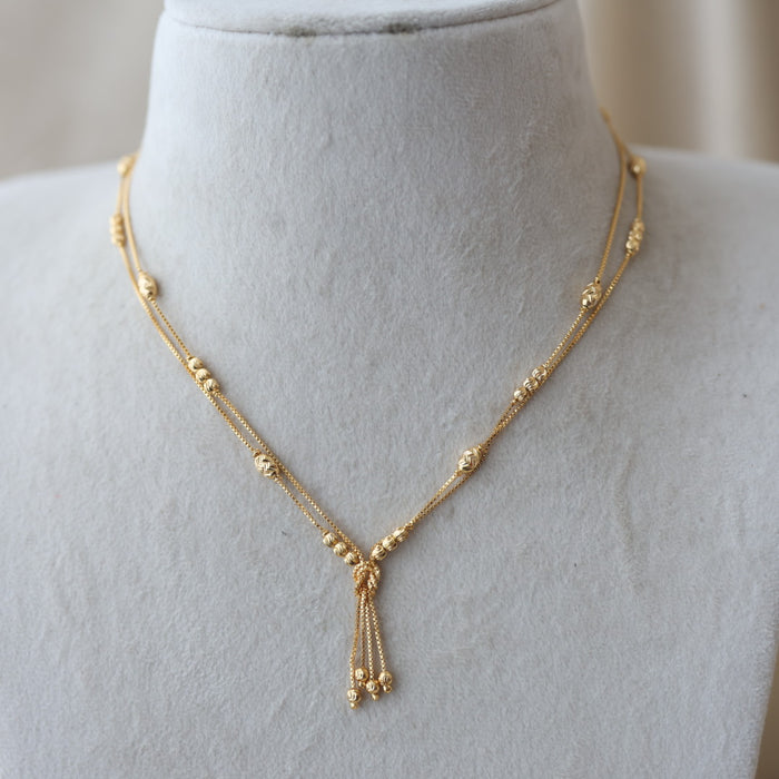 Heritage gold plated simple short necklace HS001