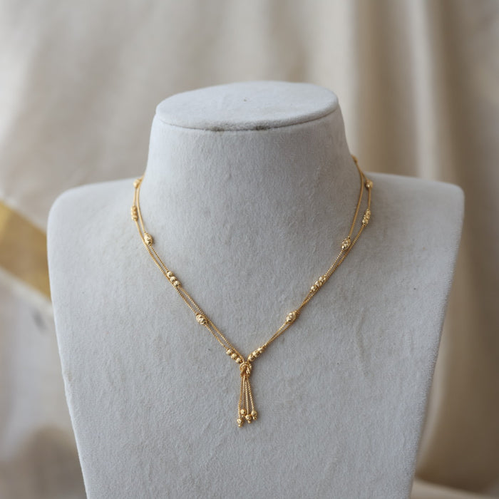 Heritage gold plated simple short necklace HS001
