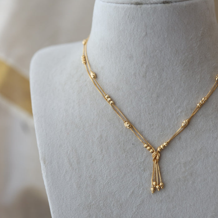 Heritage gold plated simple short necklace HS001